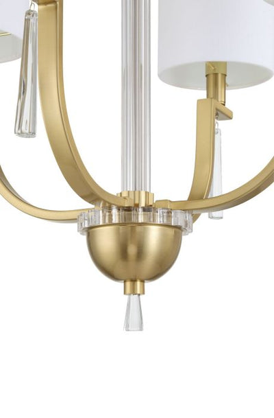 Antique Hardware Fortuna 4 Light Chandelier in Satin Brass Chandelier