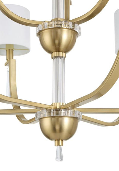 Antique Hardware Fortuna 9 Light Chandelier in Satin Brass Chandelier