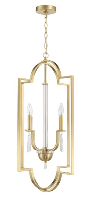 Antique Hardware Fortuna 4 Light Foyer in Satin Brass Pendant