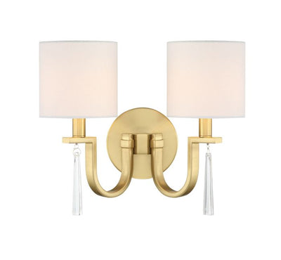 Antique Hardware Fortuna 2 Light Wall Sconce in Satin Brass Wall Sconce