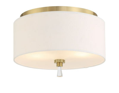 ##Antique Hardware## Fortuna 2 Light Flushmount in Satin Brass