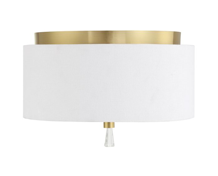 ##Antique Hardware## Fortuna 2 Light Flushmount in Satin Brass