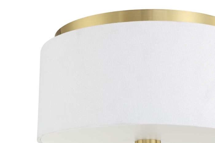 ##Antique Hardware## Fortuna 2 Light Flushmount in Satin Brass