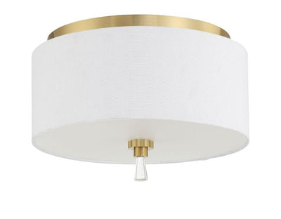 ##Antique Hardware## Fortuna 2 Light Flushmount in Satin Brass