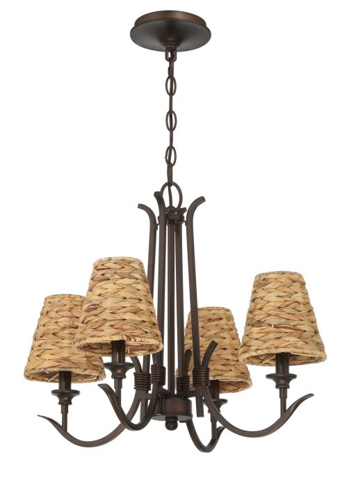 ##Antique Hardware## Kokomo 4 Light Chandelier in Aged Bronze Brushed