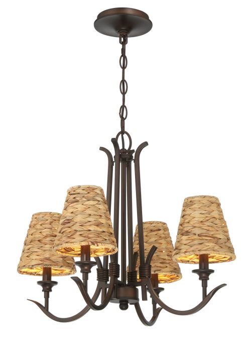 ##Antique Hardware## Kokomo 4 Light Chandelier in Aged Bronze Brushed