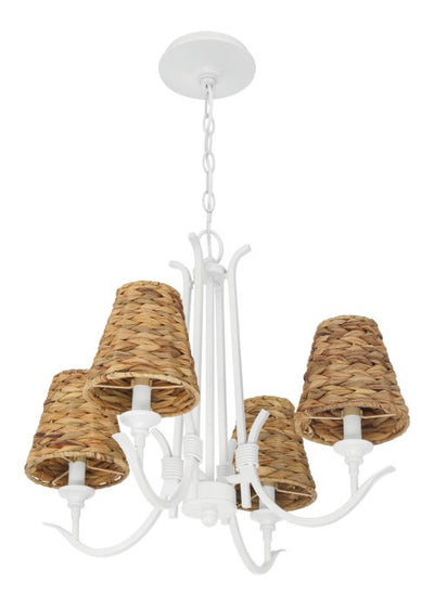 ##Antique Hardware## Kokomo 4 Light Chandelier in Matte White