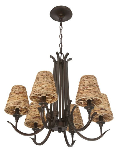 ##Antique Hardware## Kokomo 6 Light Chandelier in Aged Bronze Brushed