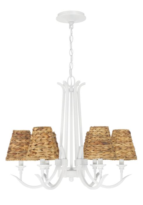 ##Antique Hardware## Kokomo 6 Light Chandelier in Matte White