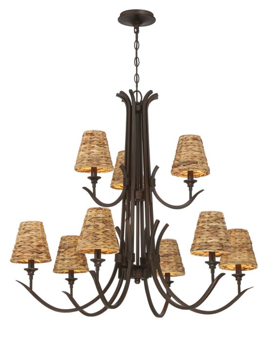 ##Antique Hardware## Kokomo 9 Light Chandelier in Aged Bronze Brushed