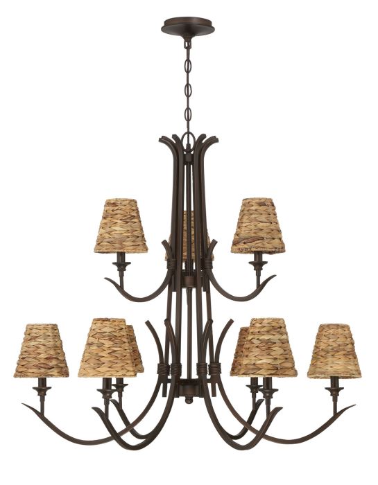 ##Antique Hardware## Kokomo 9 Light Chandelier in Aged Bronze Brushed