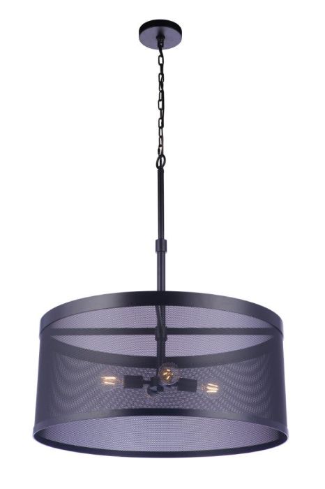 ##Antique Hardware## Mesh 4 Light Pendant in Flat Black