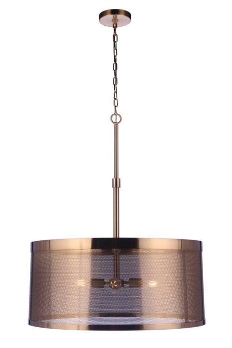 ##Antique Hardware## Mesh 4 Light Pendant in Satin Brass