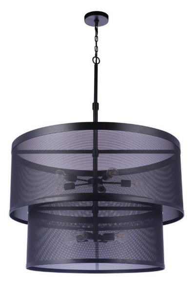 ##Antique Hardware## Mesh 9 Light Pendant in Flat Black