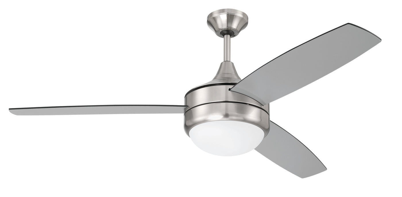 52" Phaze II 3-Blade in Brushed Polished Nickel w/ Brushed Nickel/Greywood Textured Blades