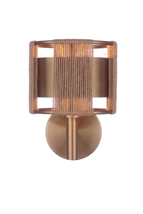 ##Antique Hardware## Kensey 1 Light Wall Sconce in Satin Brass