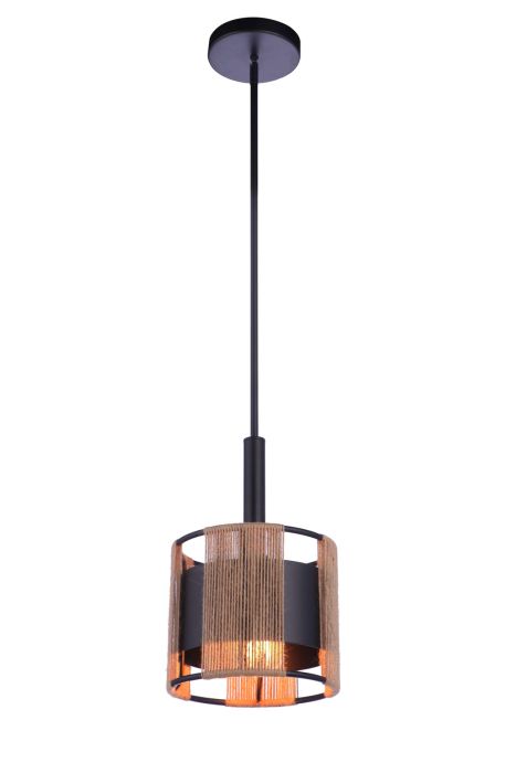 ##Antique Hardware## Kensey 1 Light Mini Pendant in Flat Black