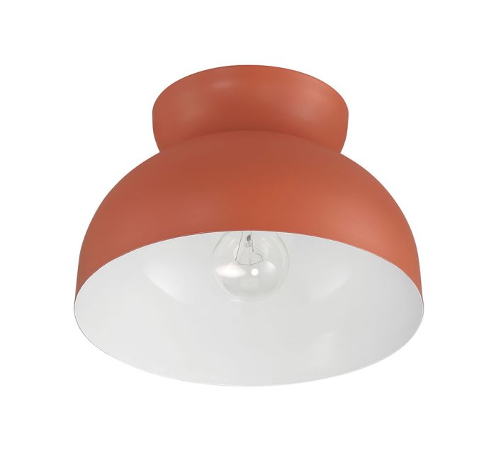 ##Antique Hardware## Ventura Dome 1 Light Flushmount in Baked Clay