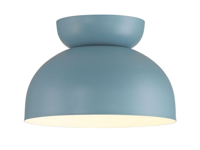 ##Antique Hardware## Ventura Dome 1 Light Flushmount in Dusty Blue