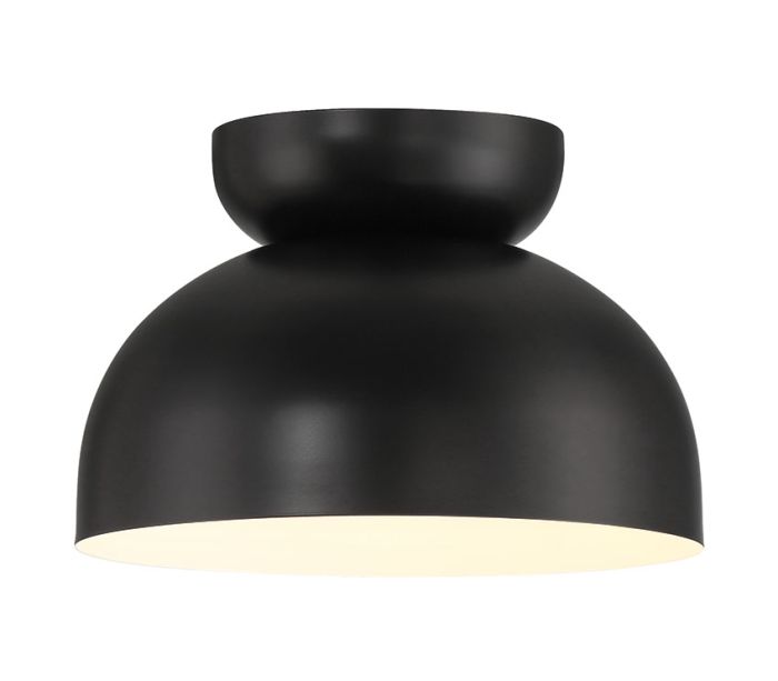 ##Antique Hardware## Ventura Dome 1 Light Flushmount in Flat Black