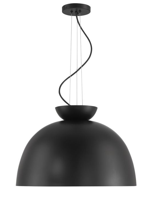 ##Antique Hardware## Ventura Dome 1 Light Pendant in Flat Black