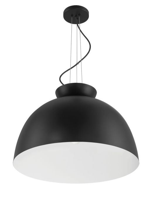 ##Antique Hardware## Ventura Dome 1 Light Pendant in Flat Black