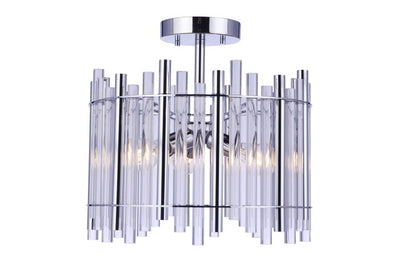 ##Antique Hardware## Reveal 3 Light Semi Flush in Chrome