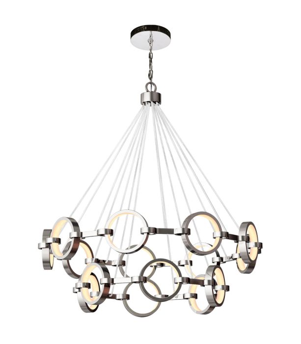 Antique Hardware Context 15 Light LED Chandelier in Chrome Chandelier