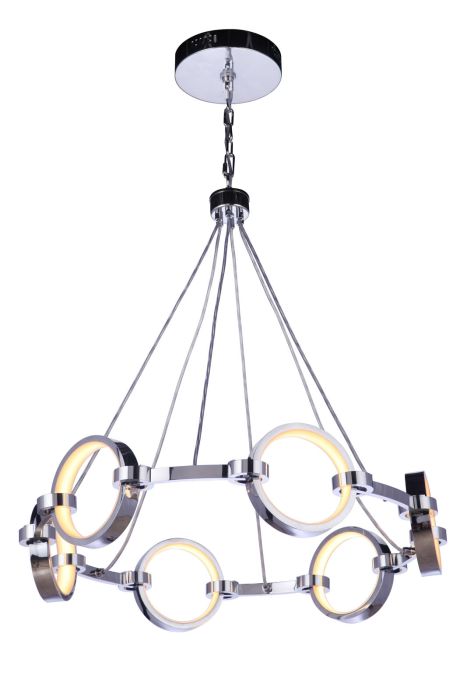 Antique Hardware Context 6 Light LED Chandelier in Chrome Chandelier