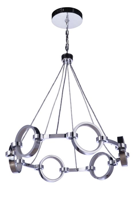 Antique Hardware Context 6 Light LED Chandelier in Chrome Chandelier