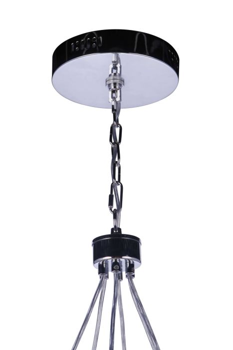 Antique Hardware Context 6 Light LED Chandelier in Chrome Chandelier