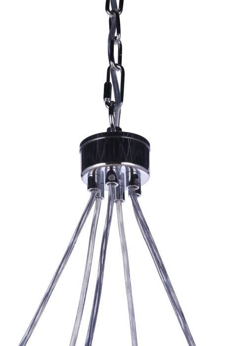 Antique Hardware Context 6 Light LED Chandelier in Chrome Chandelier