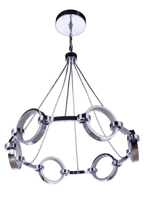 Antique Hardware Context 6 Light LED Chandelier in Chrome Chandelier