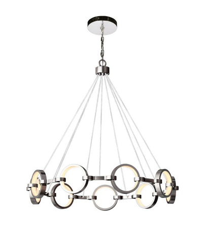 Antique Hardware Context 9 Light LED Chandelier in Chrome Chandelier