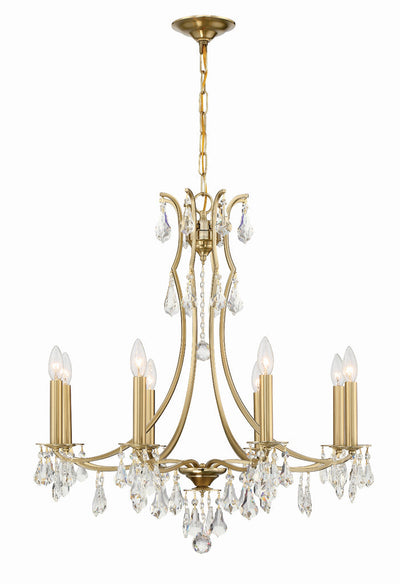 ##Antique Hardware## Cedar 8 Light Vibrant Gold Chandelier