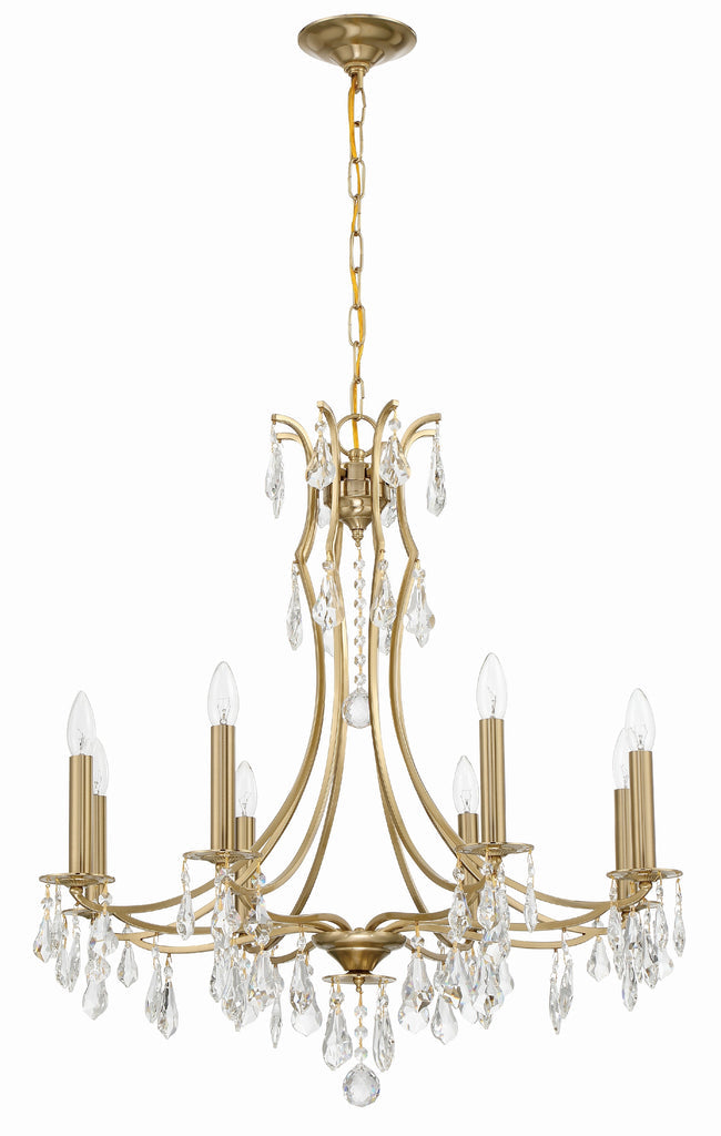 ##Antique Hardware## Cedar 8 Light Vibrant Gold Chandelier