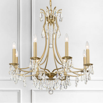 ##Antique Hardware## Cedar 8 Light Vibrant Gold Chandelier