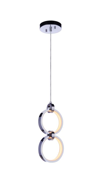 Antique Hardware Context 2 Light LED Pendant in Chrome Pendant