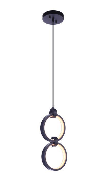 Antique Hardware Context 2 Light LED Pendant in Flat Black Pendant