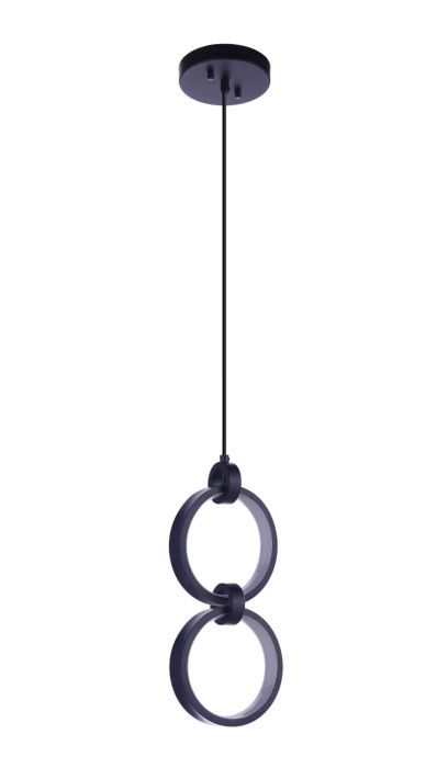 Antique Hardware Context 2 Light LED Pendant in Flat Black Pendant