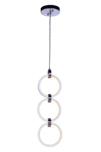 Antique Hardware Context 3 Light LED Pendant in Chrome Pendant