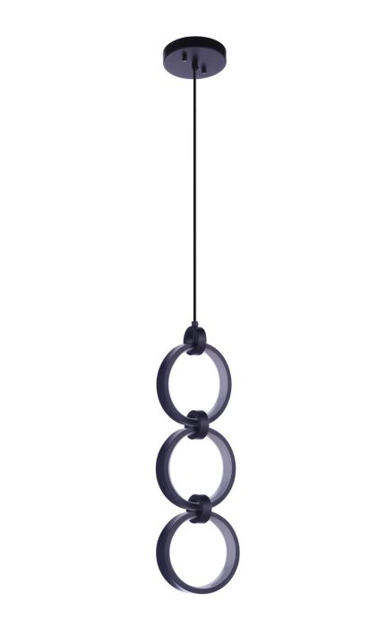 Antique Hardware Context 3 Light LED Pendant in Flat Black Pendant