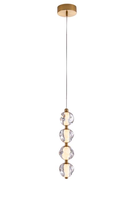 ##Antique Hardware## Jackie 4 Light LED Pendant in Satin Brass