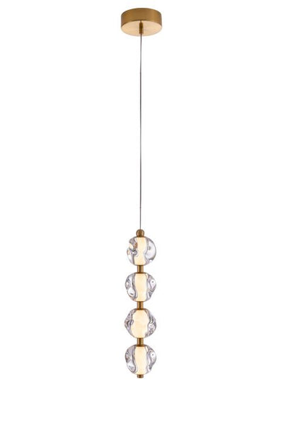 ##Antique Hardware## Jackie 4 Light LED Pendant in Satin Brass