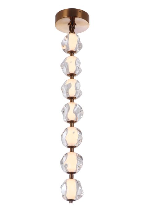 ##Antique Hardware## Jackie 7 Light LED Pendant in Satin Brass