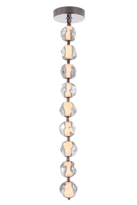 ##Antique Hardware## Jackie 9 Light LED Pendant in Polished Nickel