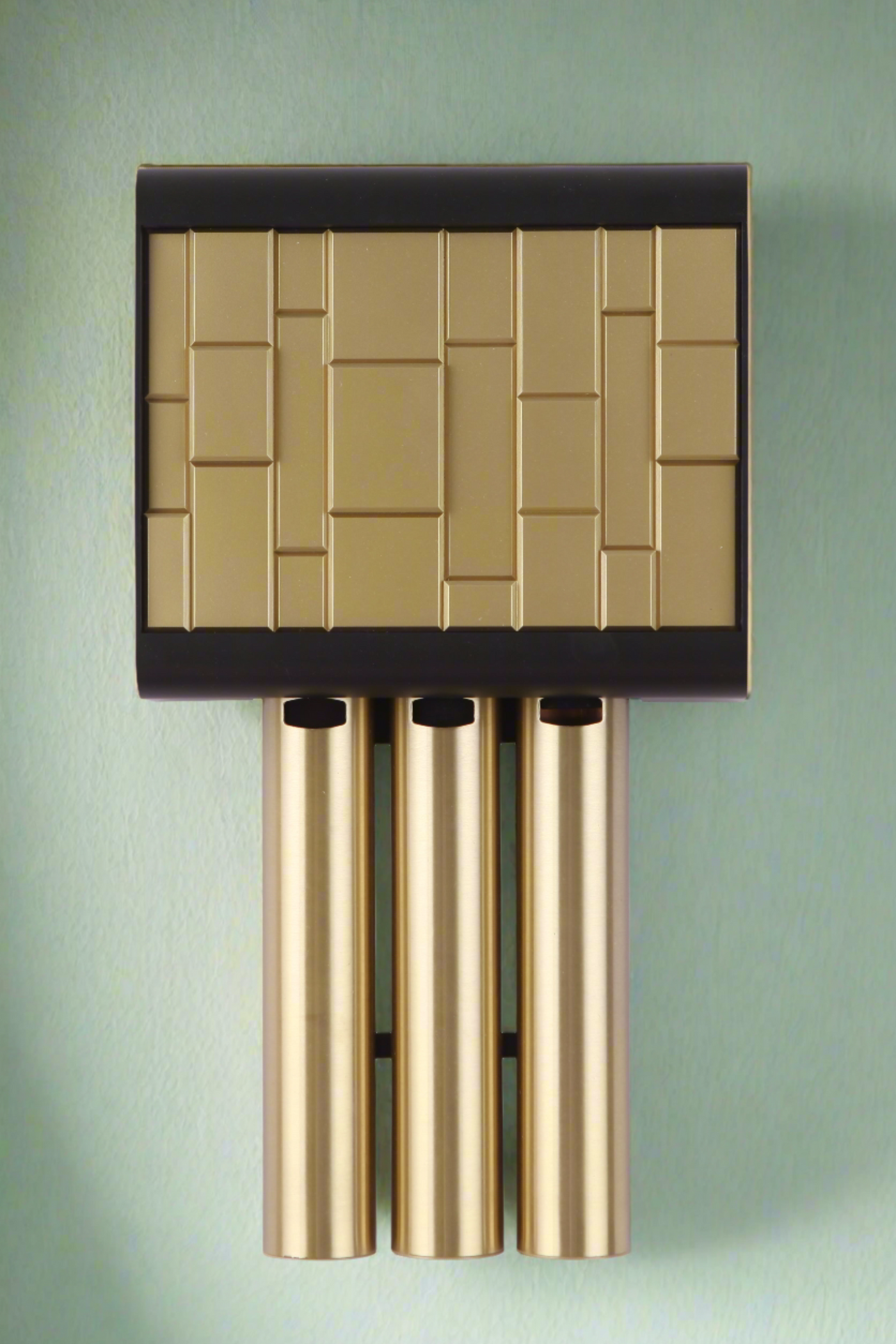 ##Antique Hardware## Westminster 3 Tube Contemporary Chime in Flat Black/Satin Brass