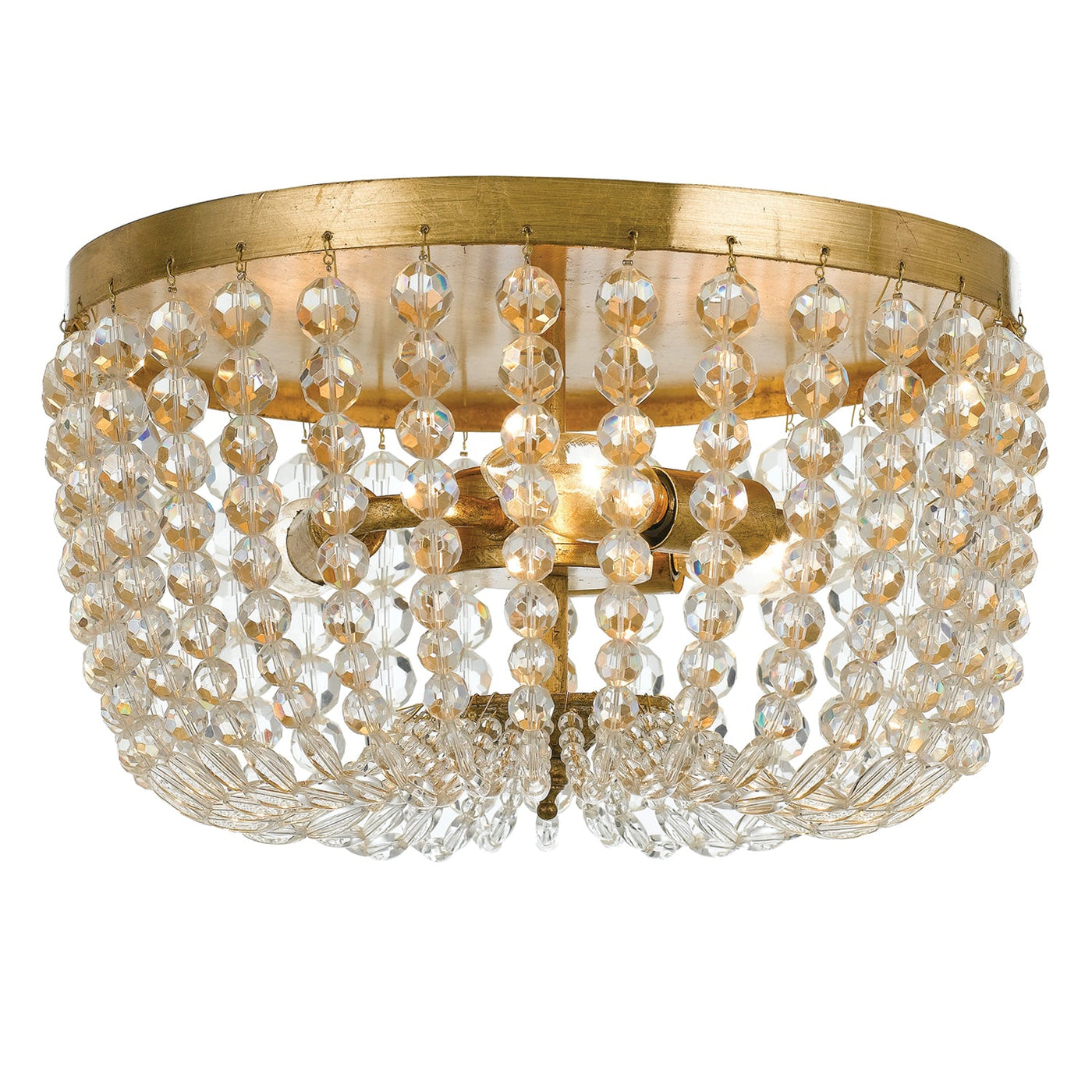 ##Antique Hardware## Rylee 3 Light Antique Gold Flush Mount