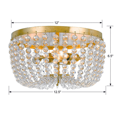 ##Antique Hardware## Rylee 3 Light Antique Gold Flush Mount