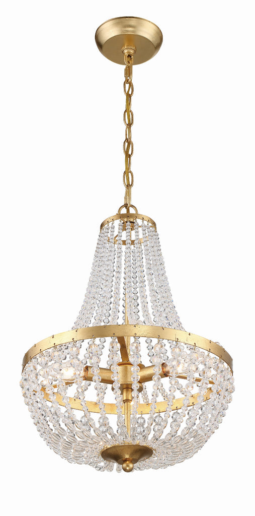 ##Antique Hardware## Rylee 3 Light Antique Gold Mini Chandelier